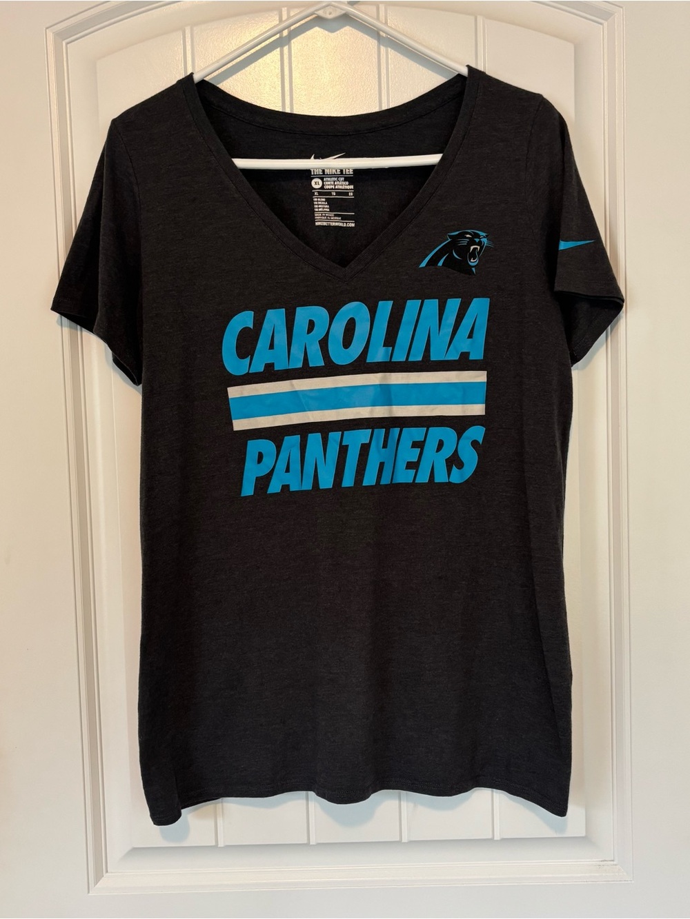 Nike Carolina Panthers Graphic Tee - Dark Gray Size XL